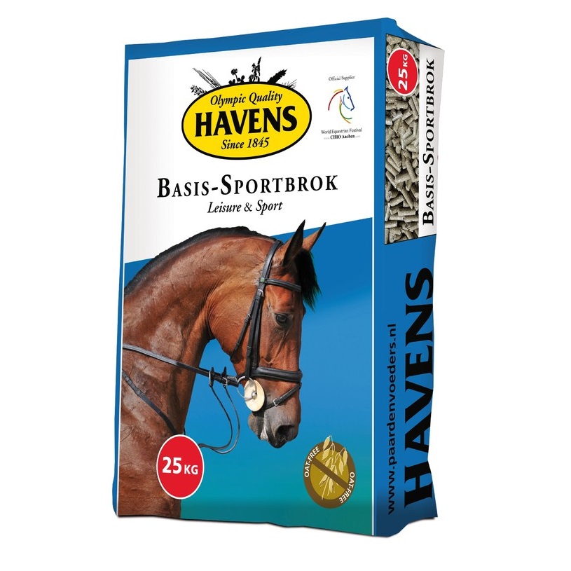 Køb Havens Basis-Sportsbrok - godt basis hestefoder til alle typer. Klik her og bestil i dag – Vi leverer i løbet af 1-3 dage. Fragtfrit fra kun 10 sække.