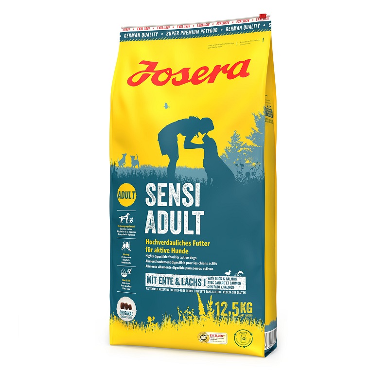 Køb Josera SensiAdult - Aktive hunde med følsomme maver. Bestil i dag – Vi leverer i løbet af 1-3 dage. Fragtfrit fra kun 499,-