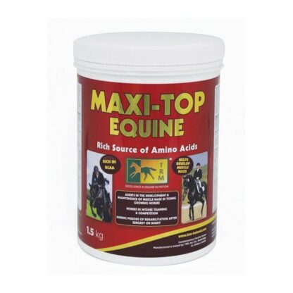 Køb TRM Maxi-Top Equine der hjælper med udvikling og vedligeholdelse af muskelmasse. Vi leverer i løbet af 1-3 dage. Fragtfrit fra kun 499.- til pakkeshop.