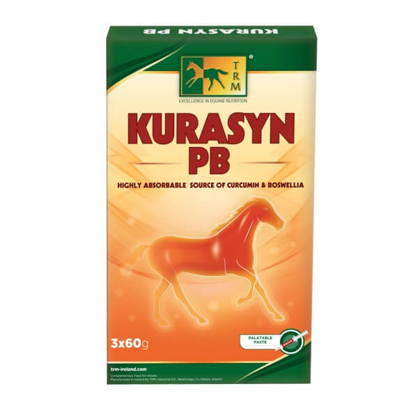 TRM Kurasyn PB - Høj absorberbar kilde til curcumin og boswellia, som er optimal til hestens muskel og led komfort, restitution og velvære.