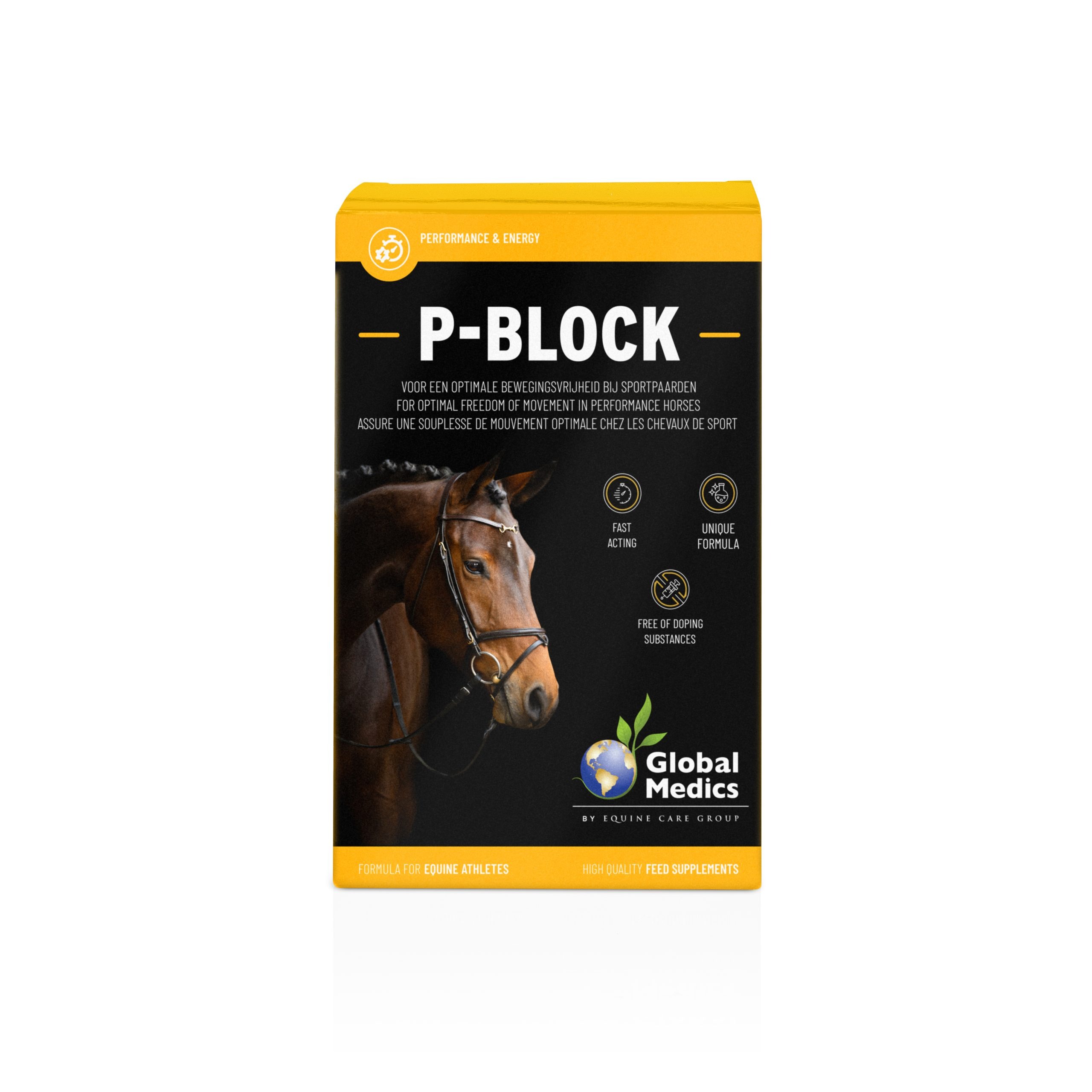Køb Global Medics P-Block - Optimal bevægelsesfrihed hos sportsheste. Bestil i dag – Vi leverer i løbet af 1-3 dage. Fragtfrit fra kun 499.- til pakkeshop.