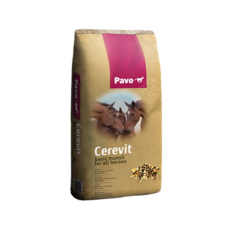 Køb Pavo Cerevit, en havrefri basis müsli til alle heste, hos HH Care | Bestil i dag – Levering i løbet af 1-3 dage. Fragtfrit fra kun 10 sække!